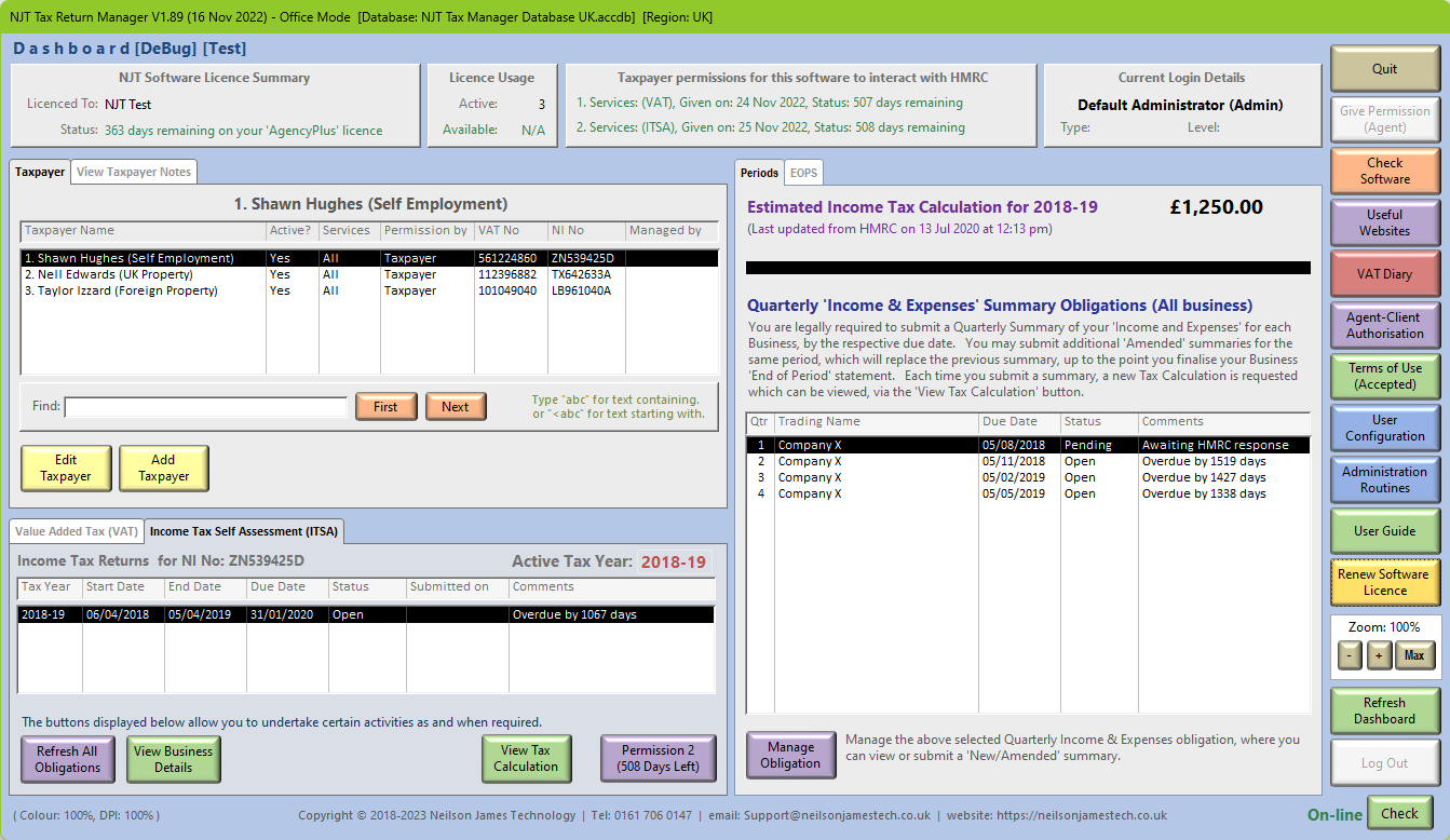 TRM Dashboard Example